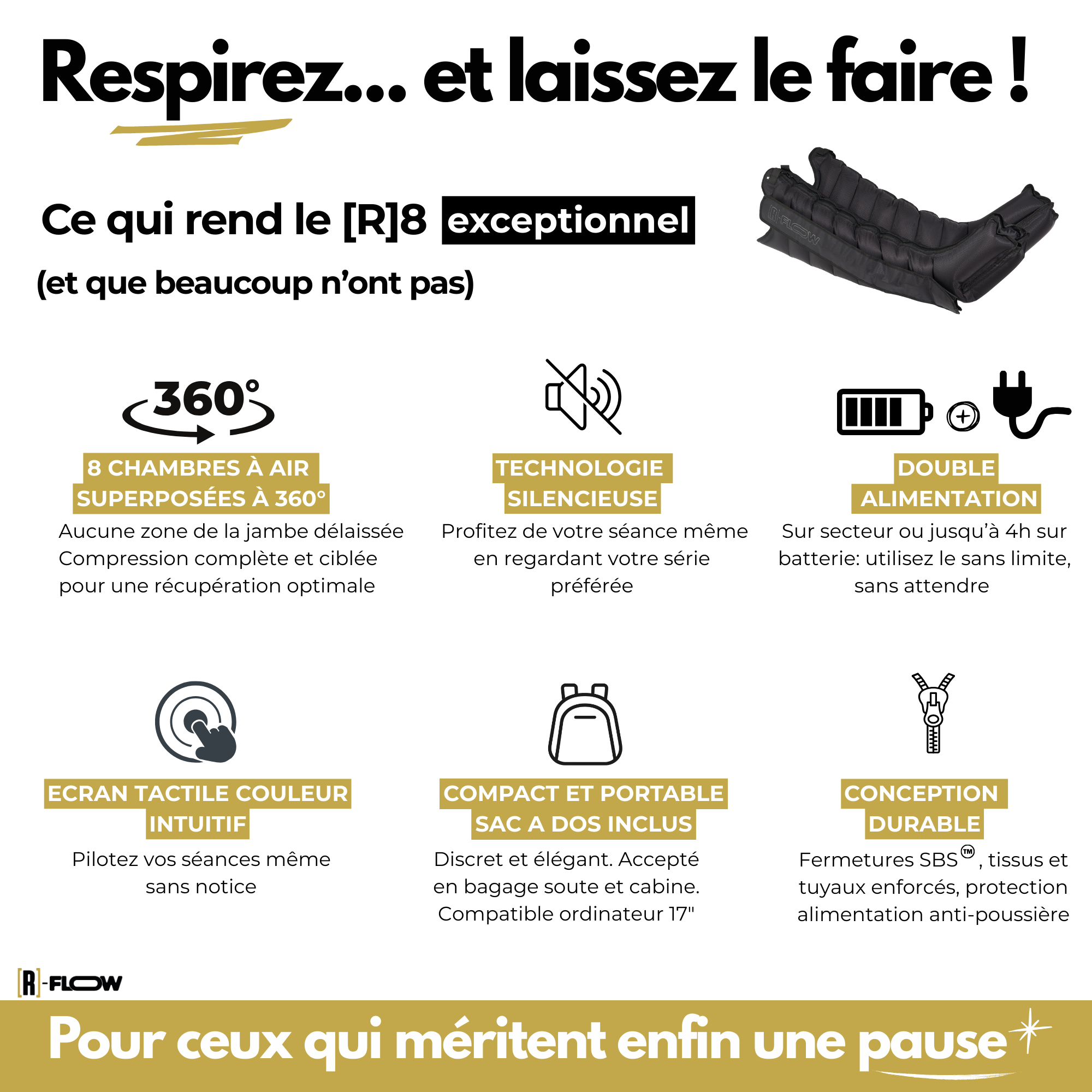 [R]8 Signature - Bottes de pressothérapie Premium